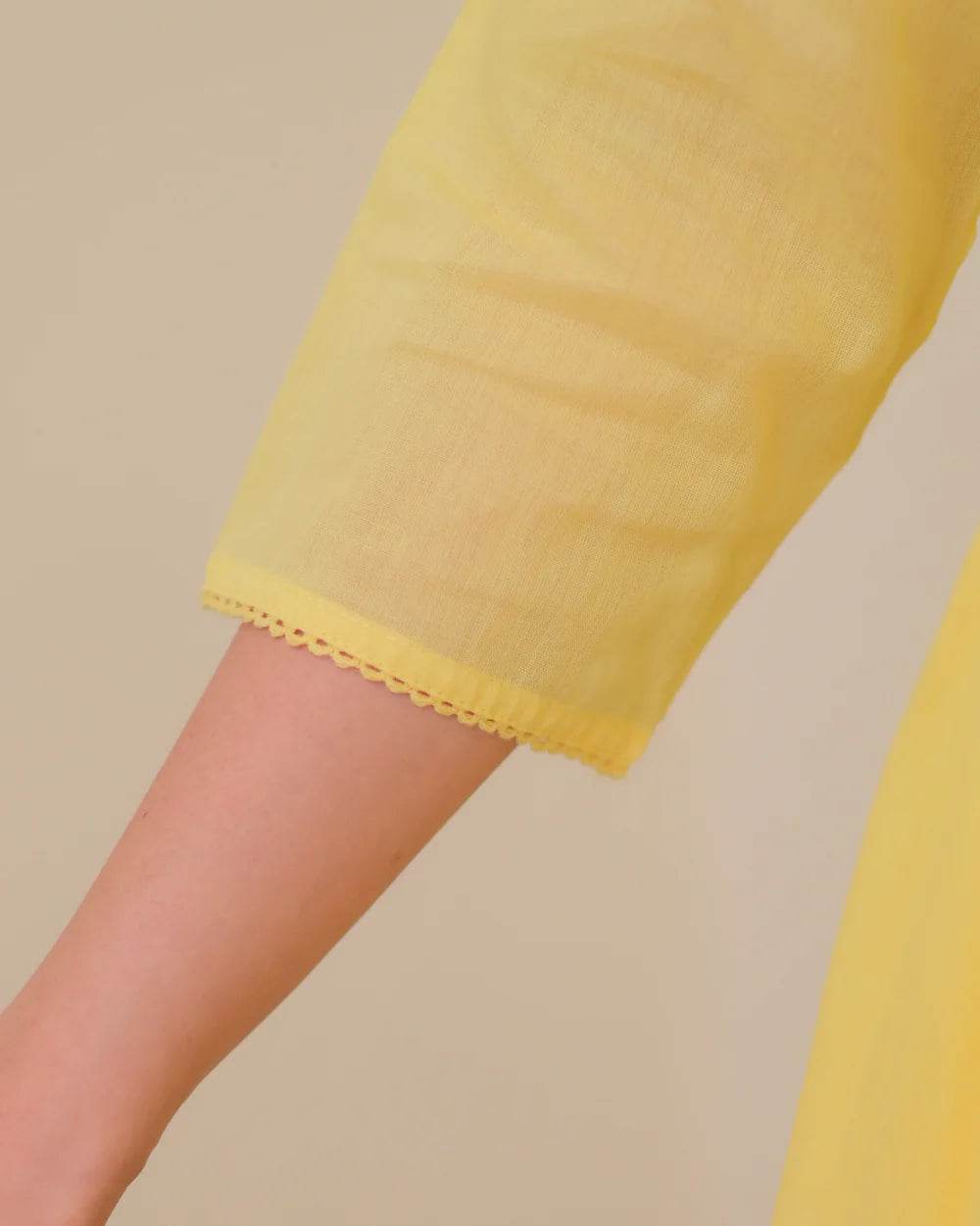 Pure mul cotton A-line three piece suit set - Eraya