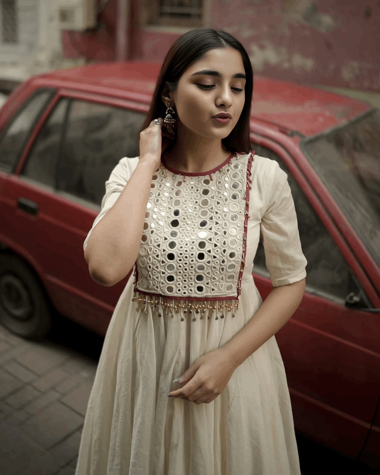 Chandra shashi anarkali kurta (set of 2)