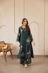 Tarini Midnight Green Floral Aura Kurta (set of 2)