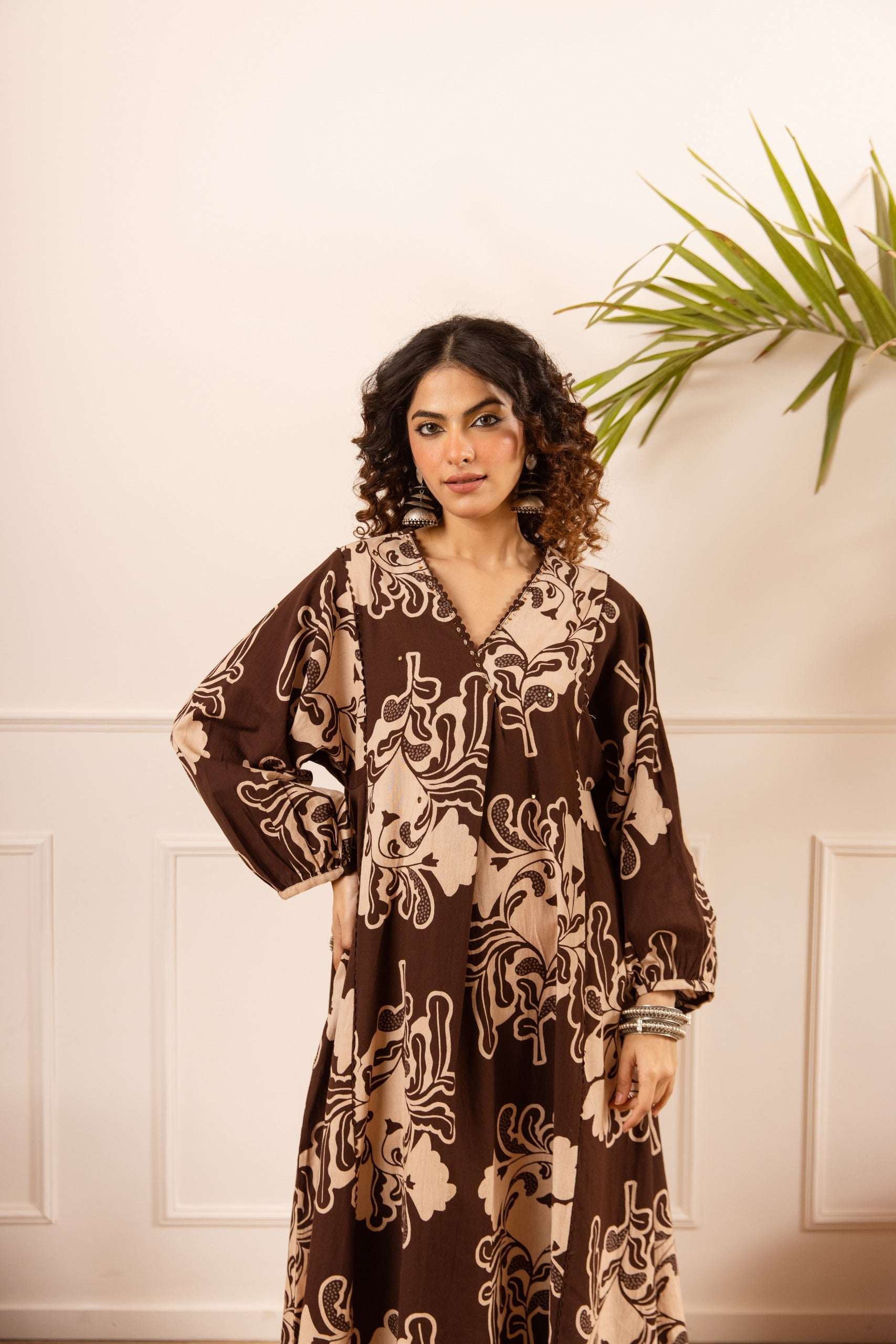 Tarini Crimson Regal Kurta- Brown (set of 2)