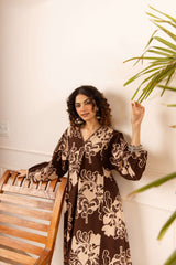 Tarini Crimson Regal Kurta- Brown (set of 2)