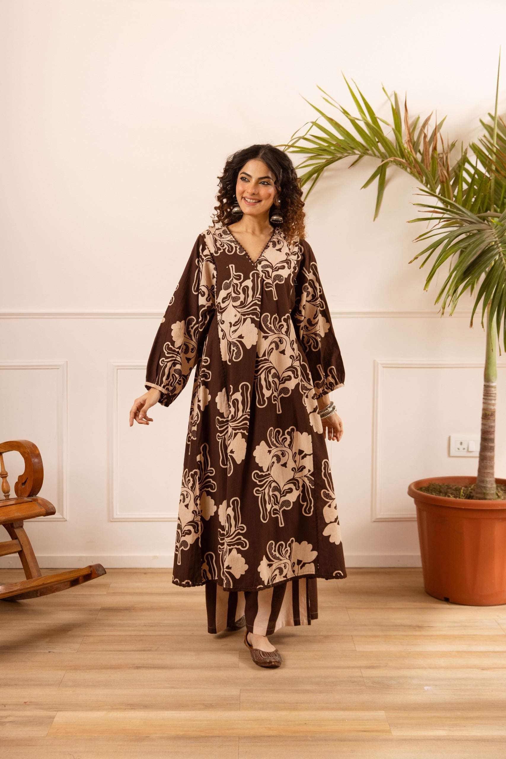 Tarini Crimson Regal Kurta- Brown (set of 2)