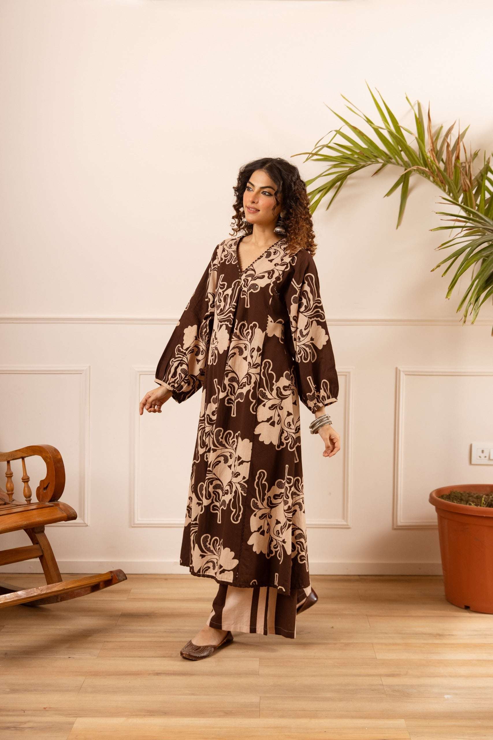 Tarini Crimson Regal Kurta- Brown (set of 2)