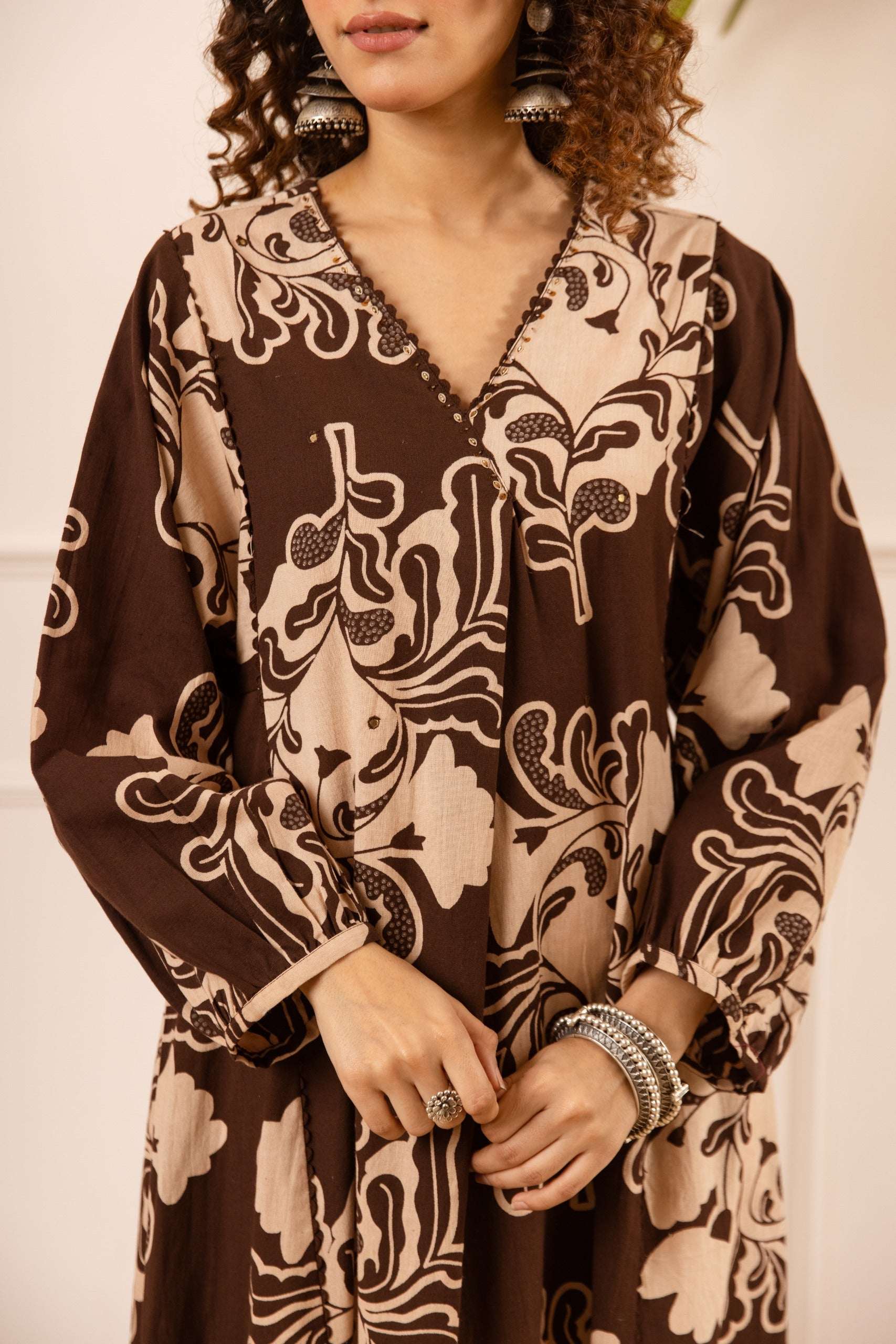 Tarini Crimson Regal Kurta- Brown (set of 2)