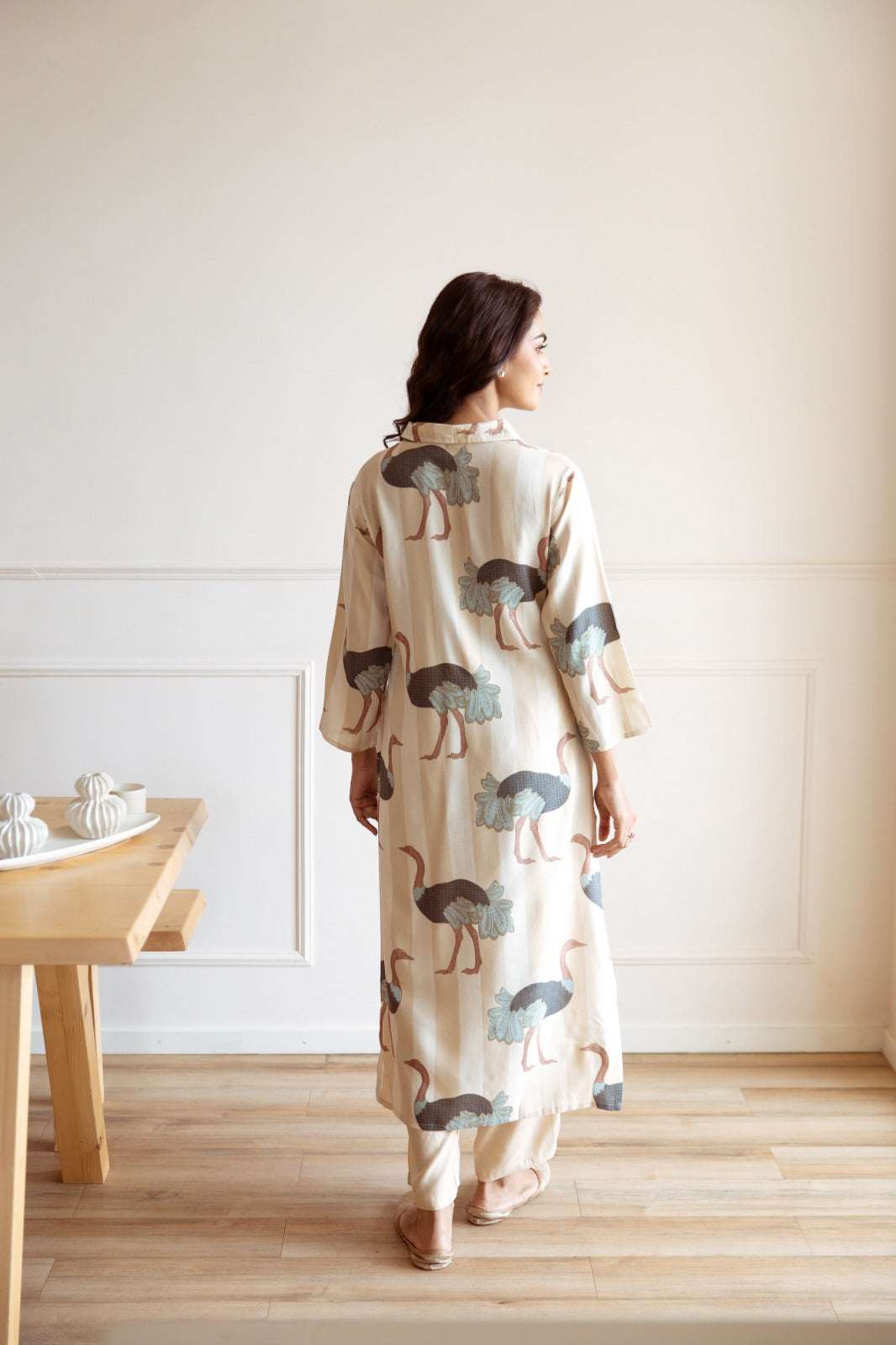 Tarini Ivory Ostrich Grace Kurta (set of 2)