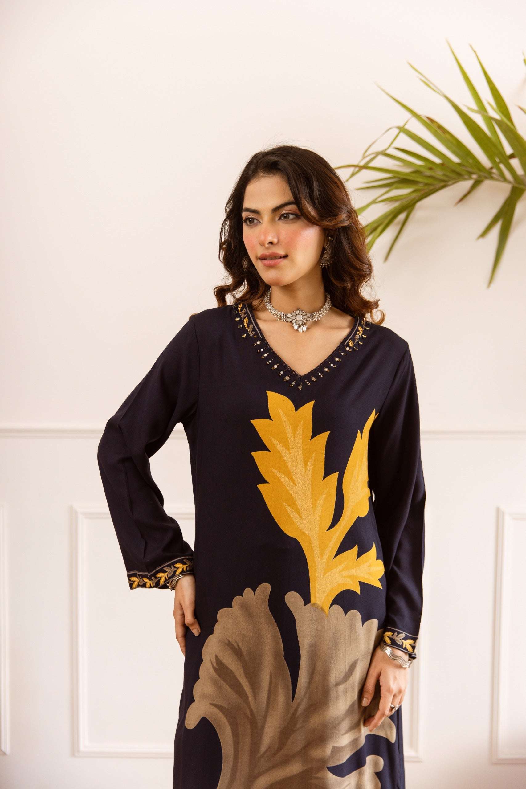 Tarini Noir Botanica Kurta- Blue (set of 2)