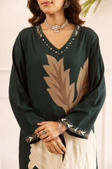 Tarini Noir Botanica Kurta- Green (set of 2)