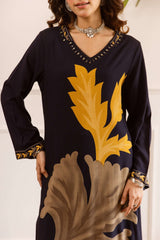 Tarini Noir Botanica Kurta- Blue (set of 2)