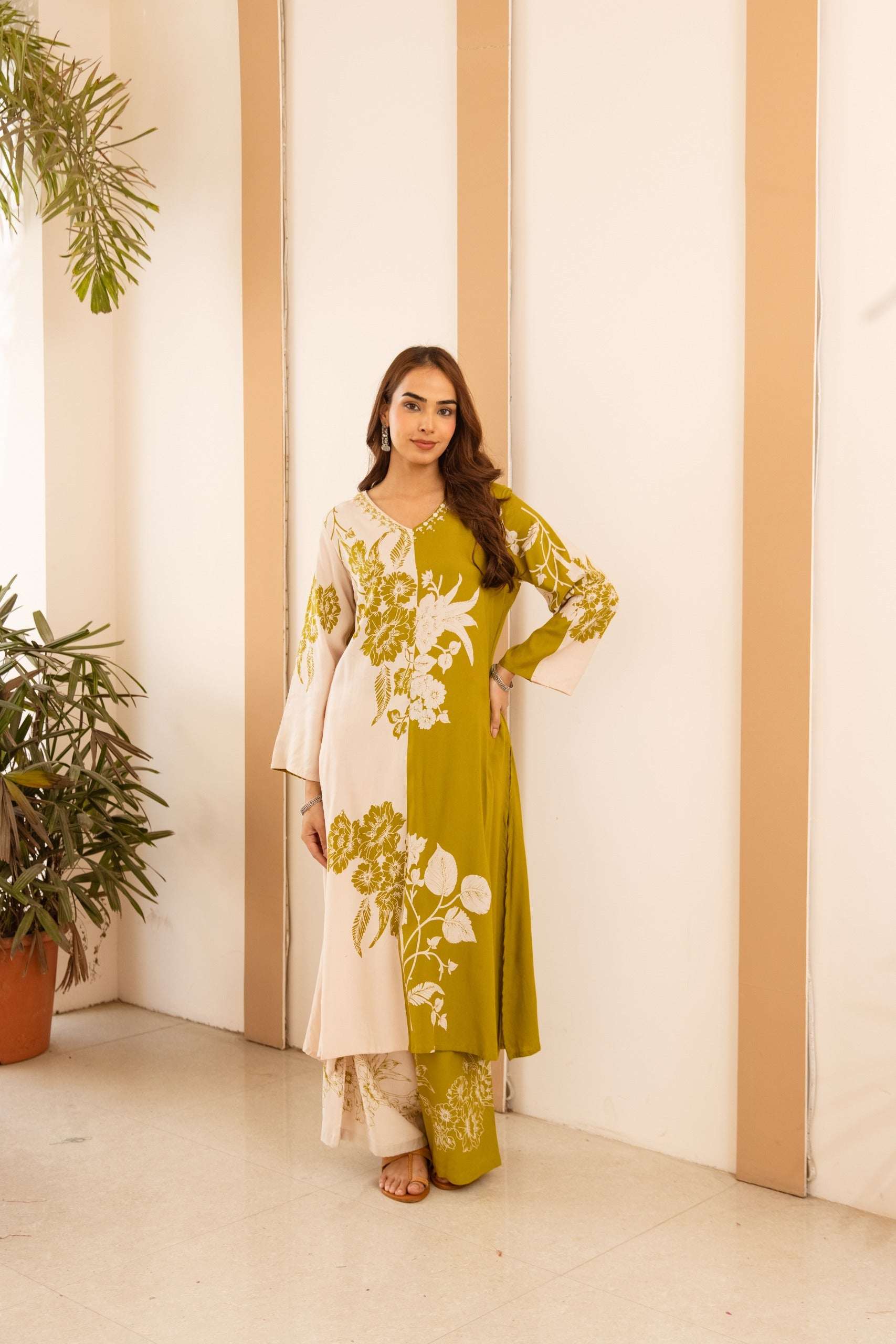 Tarini Scarlet Petal Kurta- Yellow (set of 2)