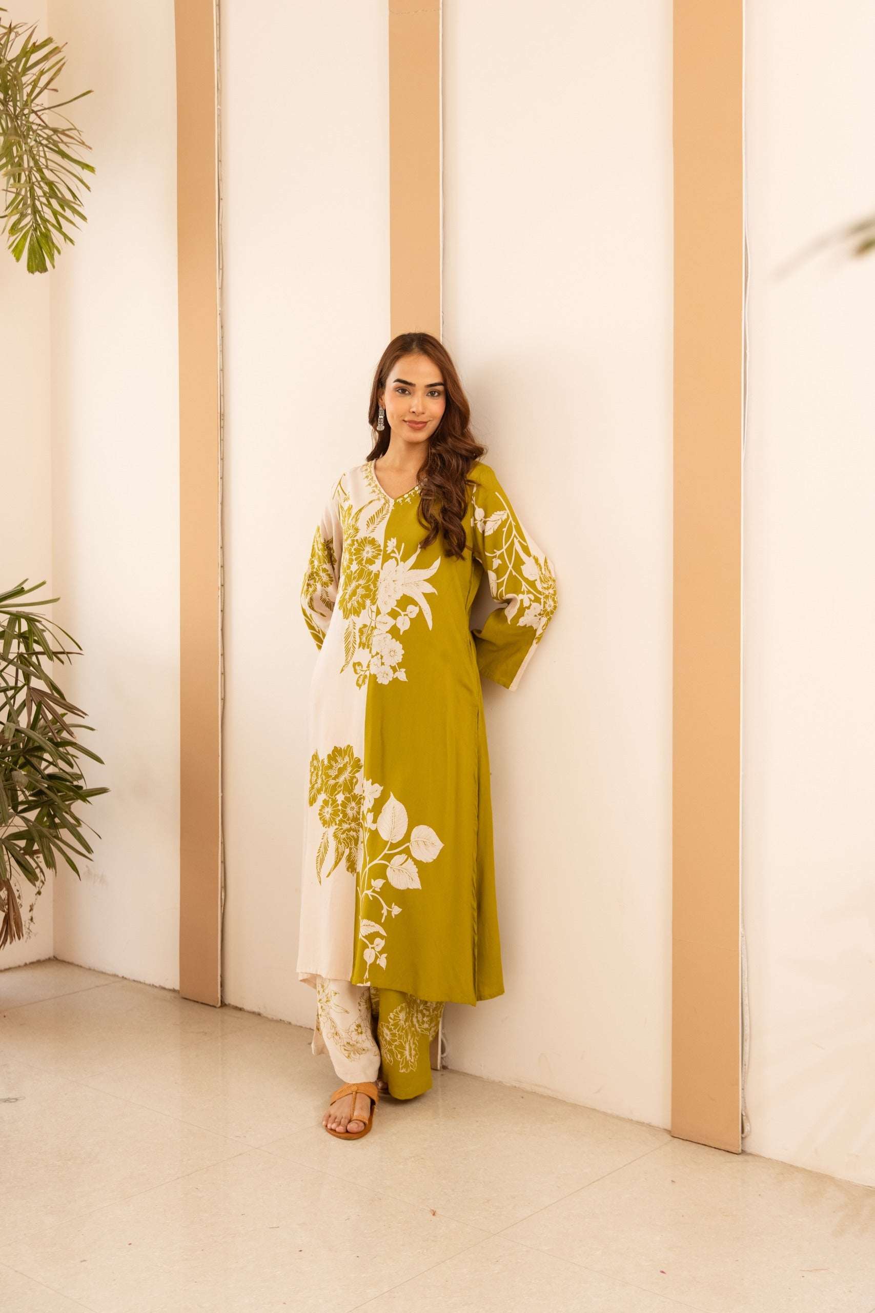 Tarini Scarlet Petal Kurta- Yellow (set of 2)