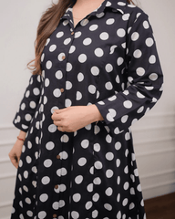 Black polka dots design beautiful cotton co-ord set - Eraya