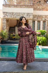 Vaidehi cotton anarkali suit (set of 3)