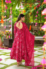 Ekaya beautiful cotton printed anarkali suit (set of 3)