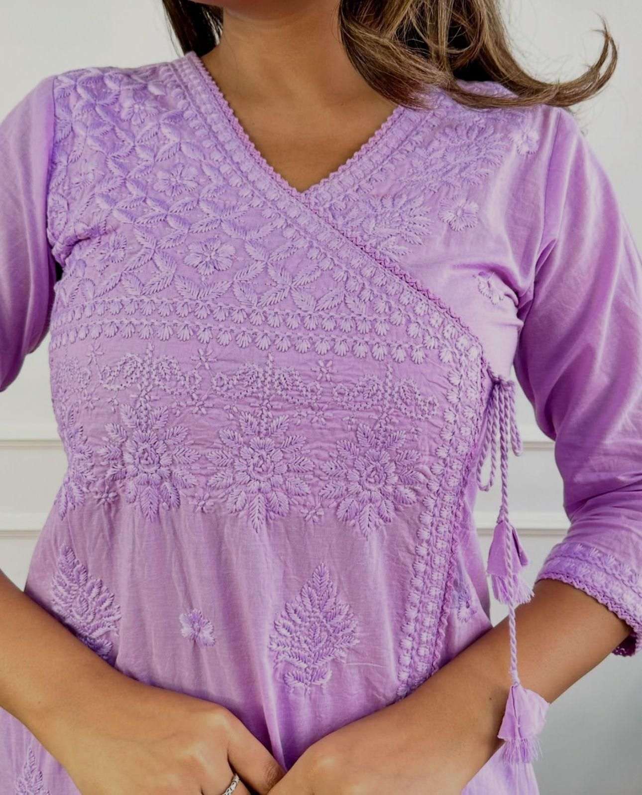 Classy comfortable cotton chikankari kurta set