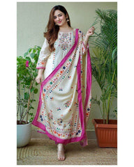 Classical print muslin kurti set - Eraya