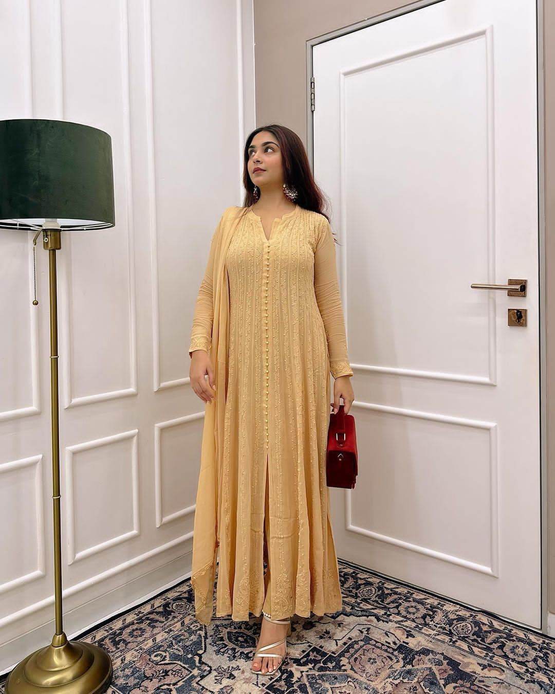 Georgette embroidery work salwar suit with dupatta - Eraya