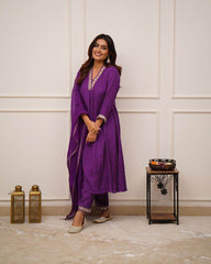 V-neck a-line suit set - Eraya