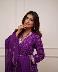 V-neck a-line suit set - Eraya