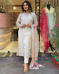 Beautifully decorated chinon suit set - Eraya