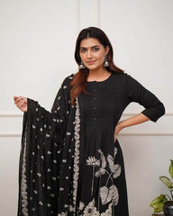 Premium rayon pintex work kurti set - Eraya