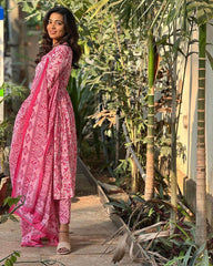 Sanganeri anarkali kurti set - Eraya