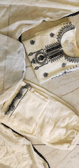 Aesthetic mud-white mal-cotton kurti set - Eraya