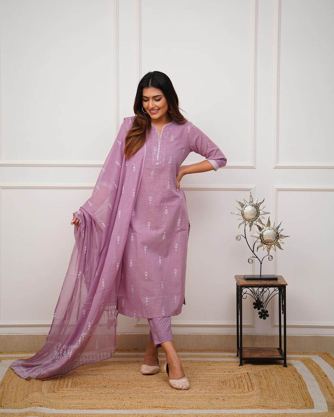 Pure fine cotton fabric kurti set - Eraya