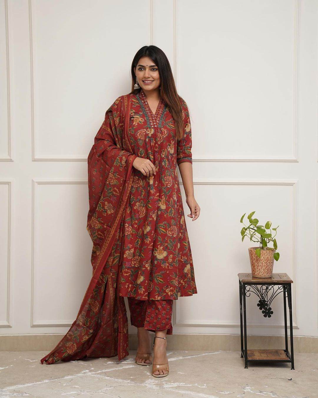 Beautiful print A-line kurta set - Eraya