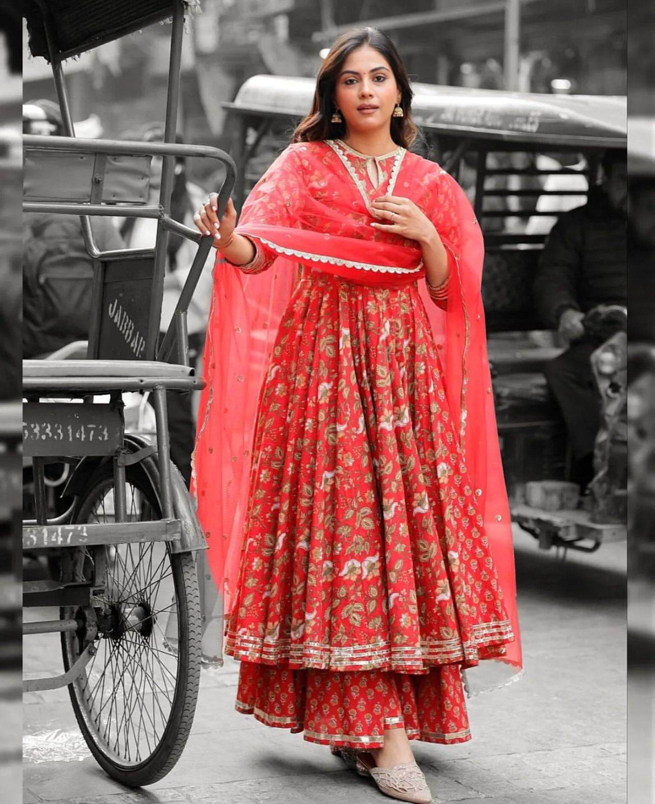 Sharara suit set with procion prints - Eraya