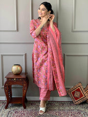 Pure cotton heavy handwork kurti set - Eraya