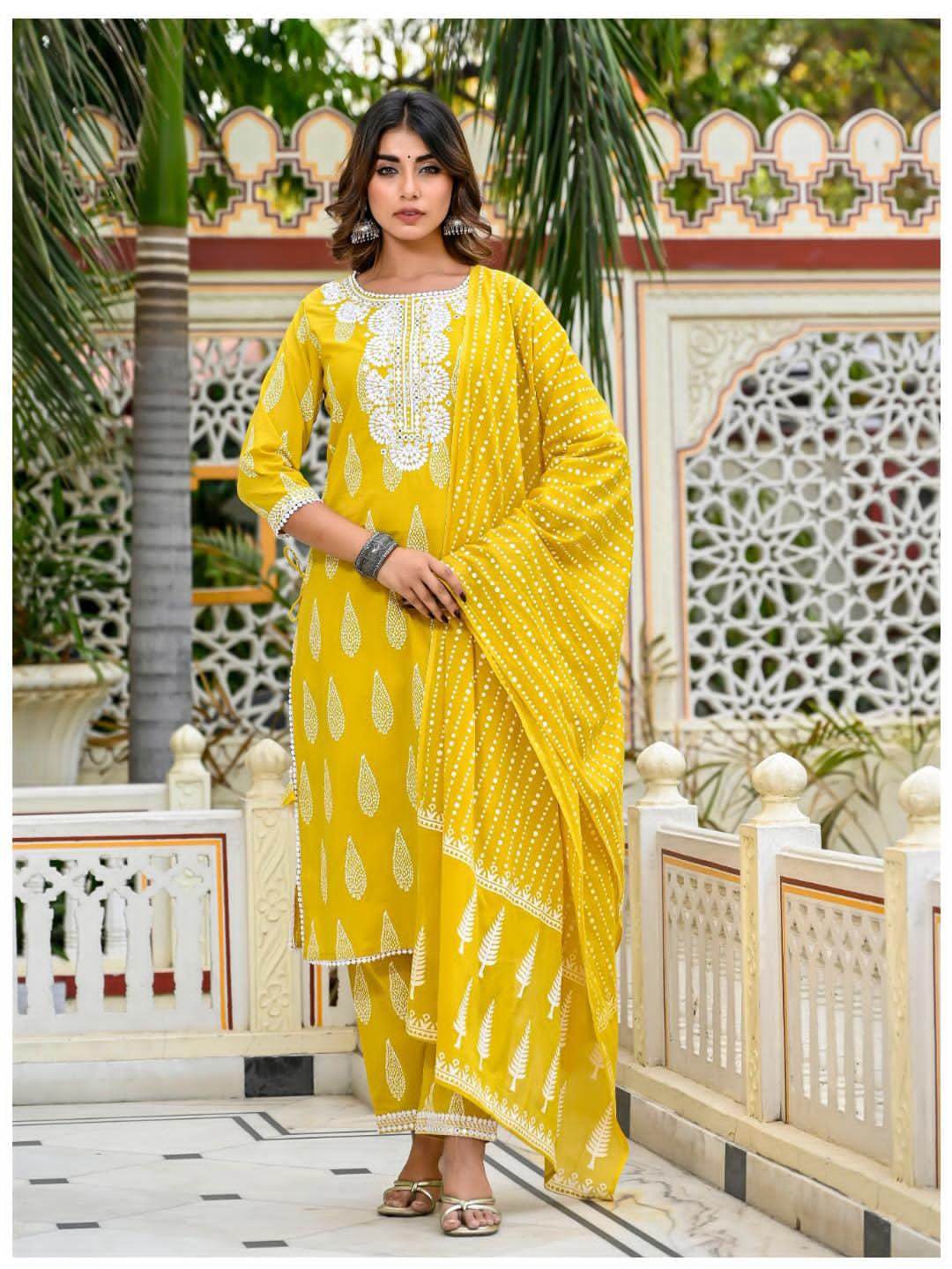 Elegant ekatra print & sequins work kurti set - Eraya