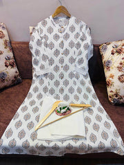 Beautiful cotton aline pattern kurt-pant set - Eraya