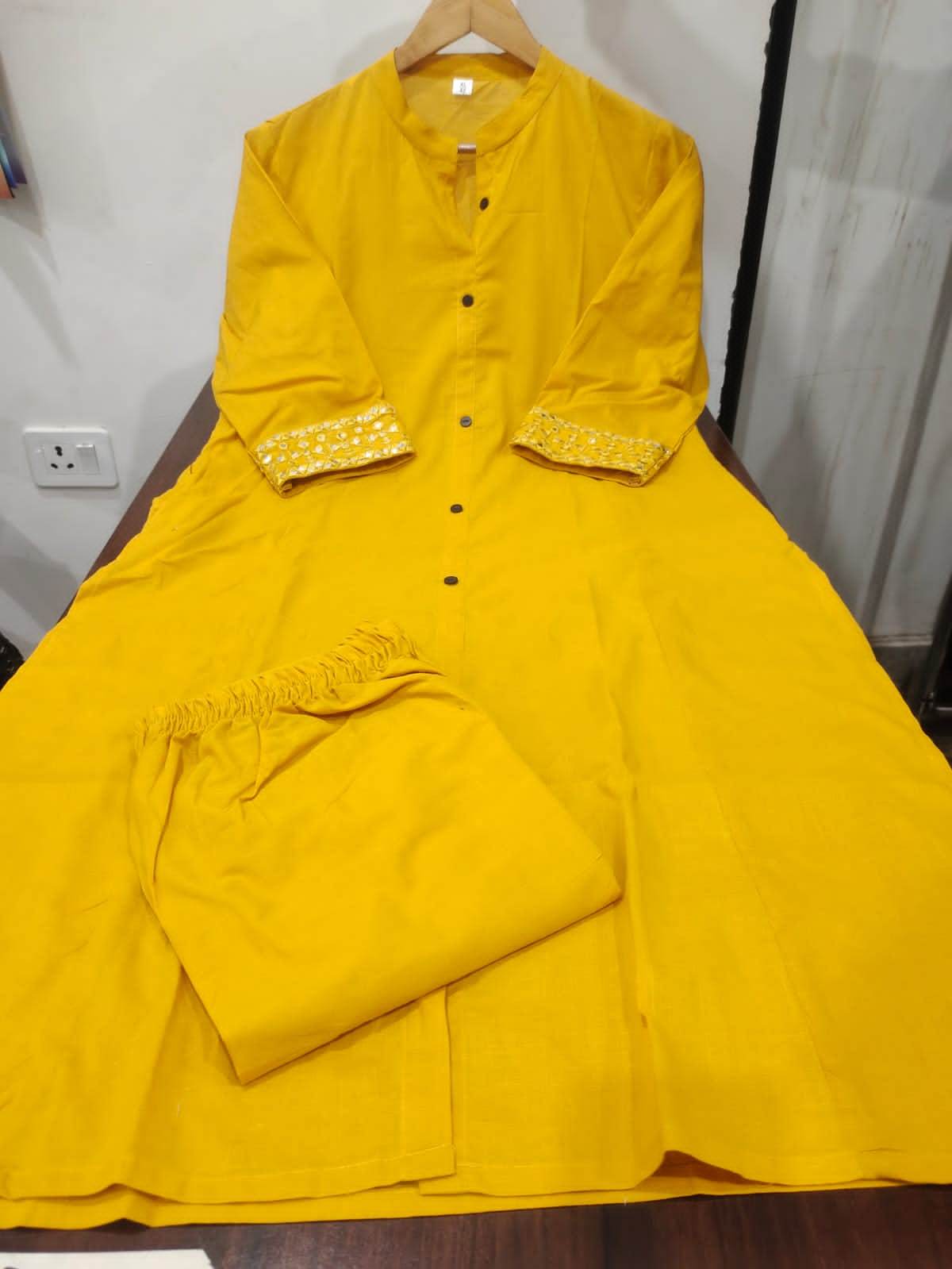 Summer special yellow cotton co-ord set - Eraya
