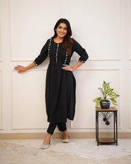 Rayon fabric office wear kurti-pant (5 colour options) - Eraya