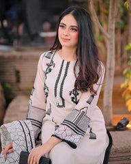 Beautiful cotton dress with unique embroidery work - Eraya