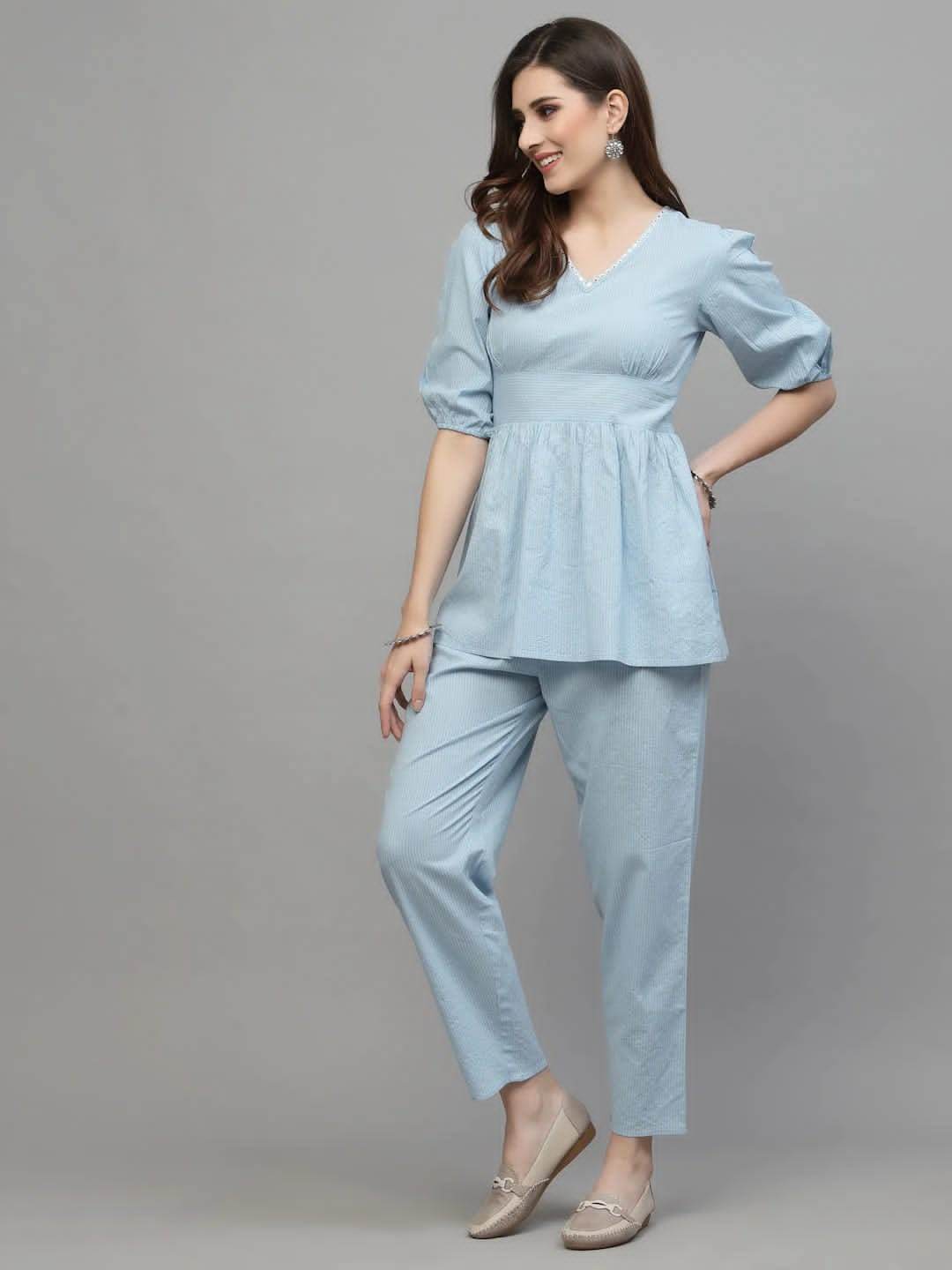 Premium kantha cotton embroidery work co-ord set - Eraya