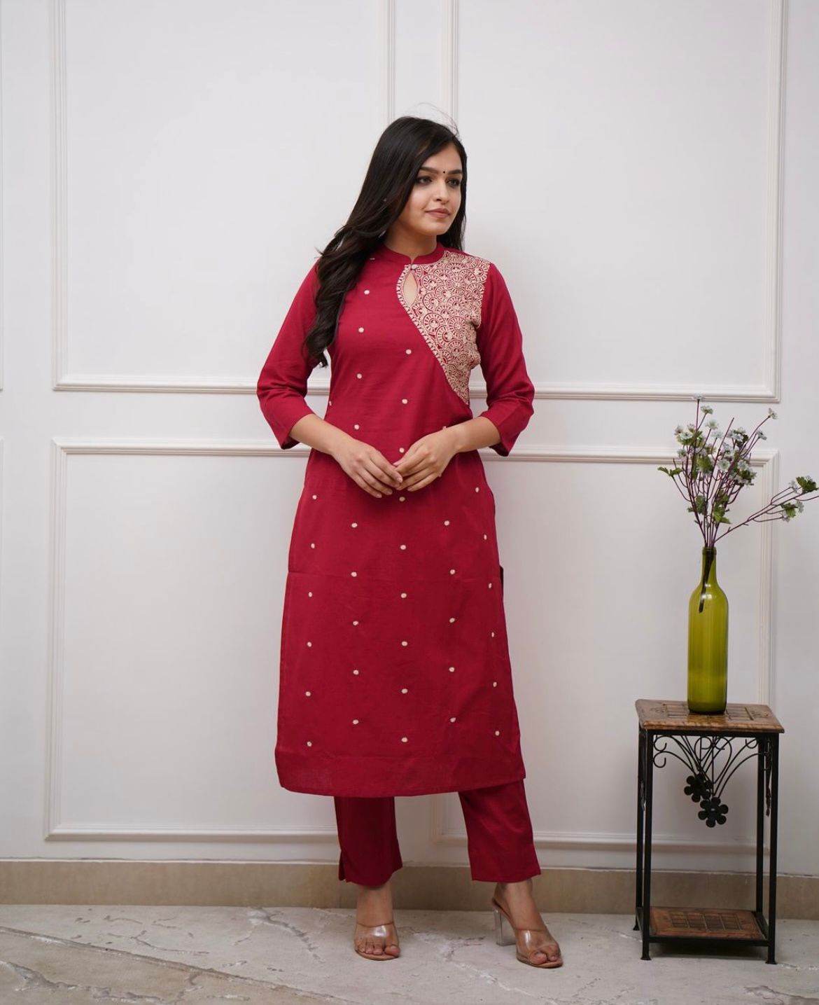 Summer special beautiful cotton fabric embroidered co-ord set - Eraya