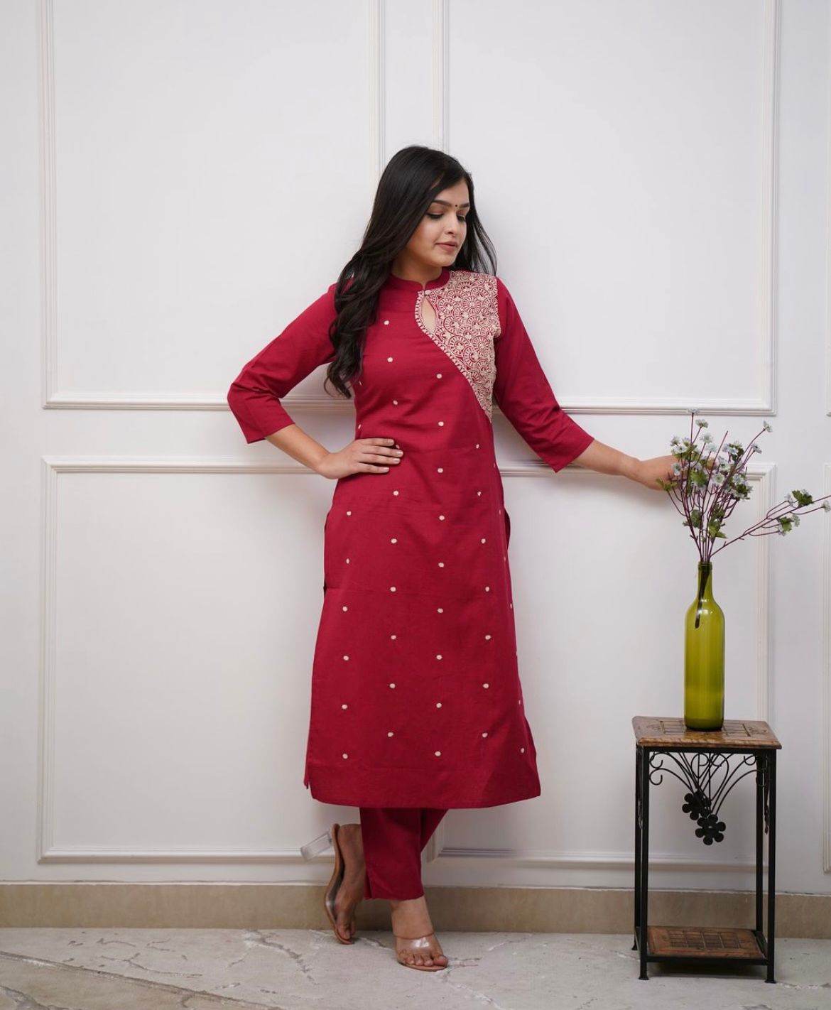 Summer special beautiful cotton fabric embroidered co-ord set - Eraya