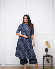 Beautiful jaipuri print cotton co-ord set - Eraya