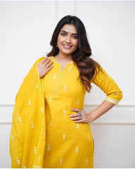 Sequence sitara work ekatra print cotton kurti set - Eraya