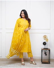 Sequence sitara work ekatra print cotton kurti set - Eraya