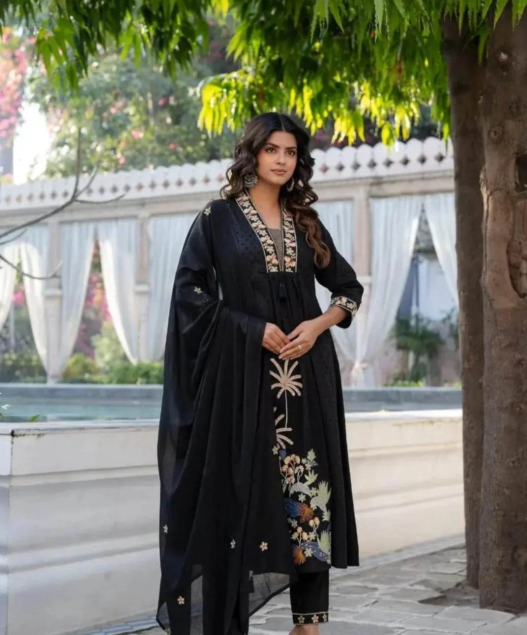 Pure cotton pintex work three piece kurti set - Eraya