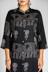 Artistic imprints of elephanta:A premium crafted kurti-pant set - Eraya