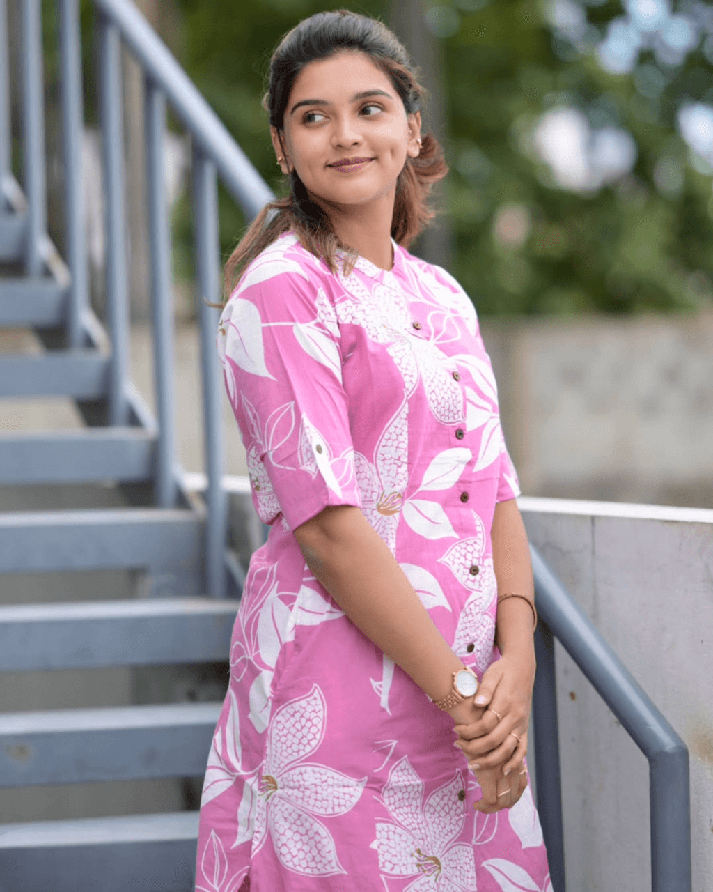 Fine floral vibrant colour kurti-plazo set - Eraya