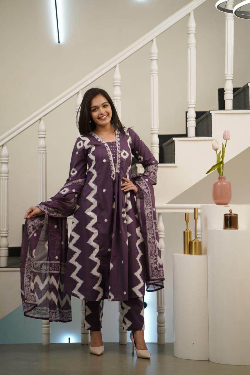 Designer sequence work three piece kurti set - Eraya