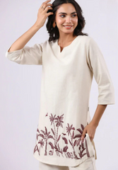 Elegant cotton flex embroidered co-ord set
