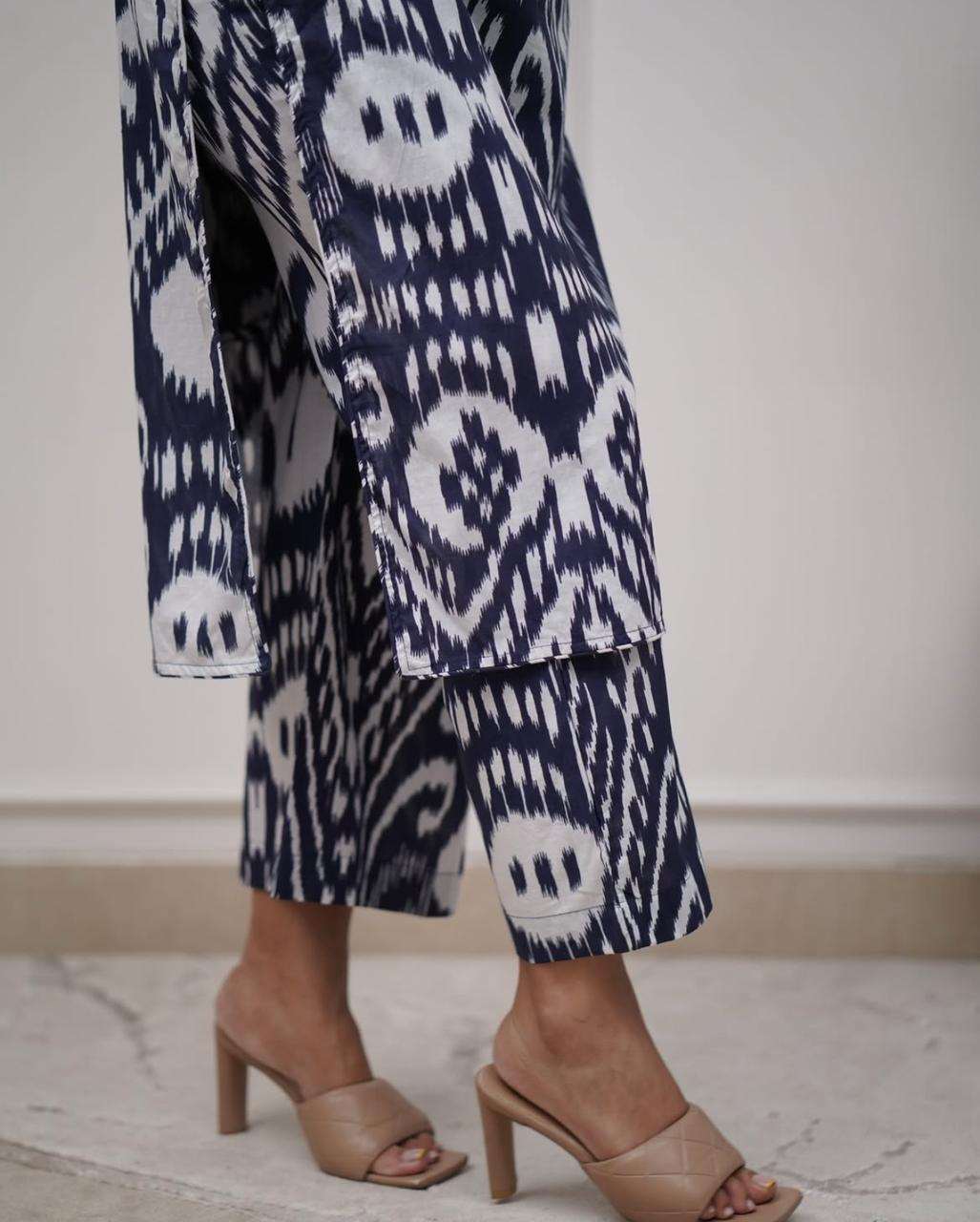 Designer sleeveless rayon printed co-ord set