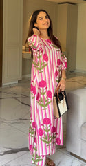 Hand block printed pure cotton co-ord set