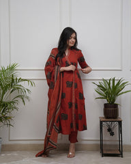 Angarkha style cotton kurt set