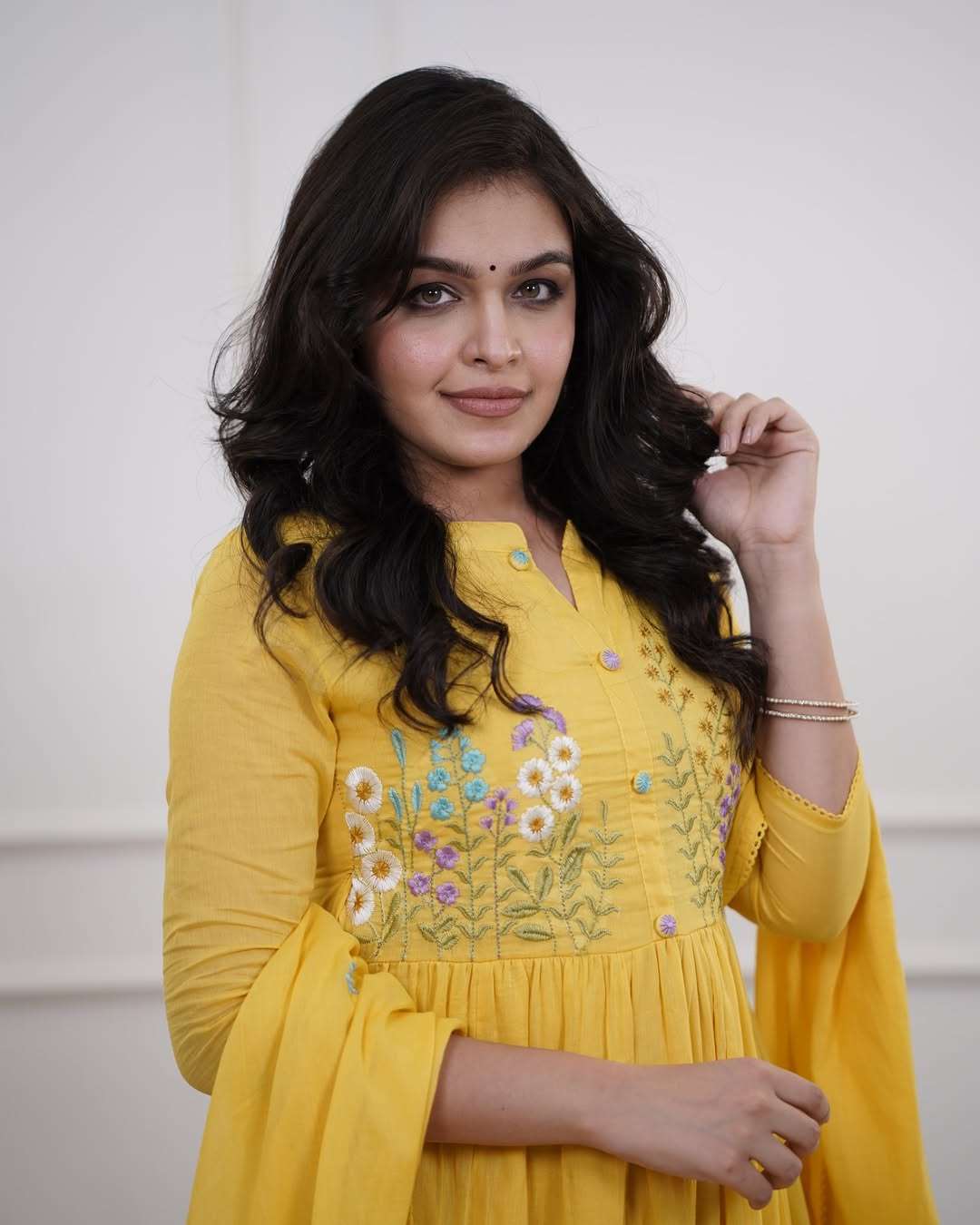 Beautiful pure cotton mustard yellow kurta set